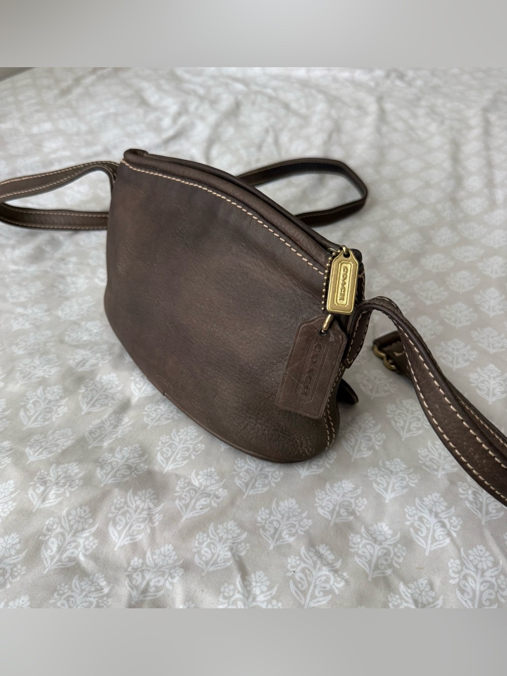 Vintage Coach Sonoma 4918 Everyday Crossbody Bag Taupe Pebbled Leather Italy
